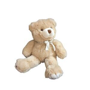 PLUSH CREATIONS Inc Teddy Bear Stuffed Animal Vintage 1992 TOY Brown Bow